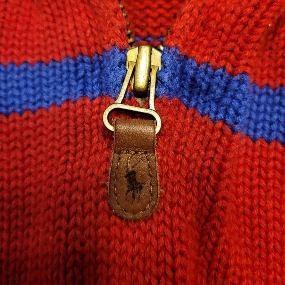 VTG Ralph Lauren Boys Quarter Zip Sweater S Preppy EUC